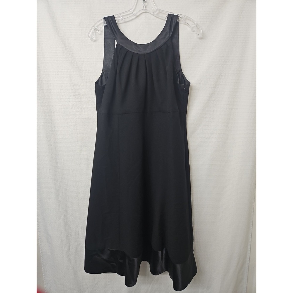 Jones Wear Dress Size 14 Cocktail LBD Feminine Elegant A-Line Satin Trim Classic